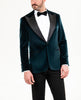 Stylish Men’s Suit 2 Pieces Velvet Peak Lapel Tuxedo For Party (Blazer + Black Pants) Pieces Suit