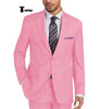 Formal 2 Pieces Mens Suit Flat Notch Lapel Tuxedos For Wedding (Blazer + Pants) Xs / Pink Pieces