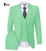 Casual Men’s 3 Pieces Mens Suit Notch Lapel Flat Tuxedos (Blazer + Vest + Pants) Xs / Mint Green