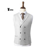 Fashion Men’s Suit Vest Regular Fit Shawl Lapel Waistcoat Wedding Xs / White