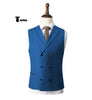 Fashion Men’s Suit Vest Regular Fit Shawl Lapel Waistcoat Wedding Xs / Blue