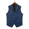 Vintage Classical Men’s Classic Tweed Herringbone Notch Lapel Waistcoat Suit Vest