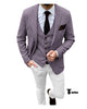 Fashion Men’s 3 Pieces Houndstooth Notch Lapel Tuxedos (Blazer + Vest + Pants) Xs / Purple Pieces