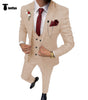 3 Pieces Suit - Fashion Mens Suit 3 Pieces Plaid Peak Lapel Tuxedos (Blazer+Vest+Pants)