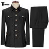 2 Pieces Suit - Fashion Men's 2 Pieces Mens Suit Stand Lapel Flat Tuxedos (Blazer+Pants)
