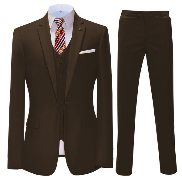 3 Pieces Suit - Fashion 3 Pieces Mens Suit Flat Notch Lapel Tuxedos For Wedding (Blazer+vest+Pants)