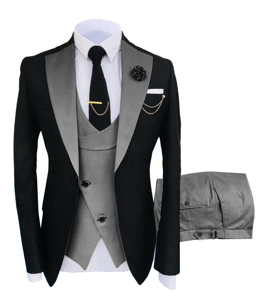 3 Pieces Suit - Fashion Men's Suits Slim Fit 3 Pieces Notch Lapel Tuxedos (White Blazer+Vest+ Pant)