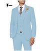 Casual Men’s 3 Pieces Mens Suit Notch Lapel Linen For Wedding (Blazer + Vest + Pants) Xs / Light