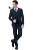 Cassual Men’s 3 Pieces Suit Tweed Peak Lapel Tuxedos (Blazer + Vest + Pants) Xs / Navy Pieces Suit