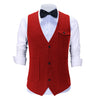 Suit Vest - Vintage Classical Mens Regular Fit Tweed Herringbone V Neck Suit Vest