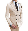 2 Pieces Suit - Formal 2 Pieces Mens Suit Flat Peak Lapel Tuxedos For Wedding (Blazer+Pants)