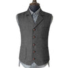 Suit Vest - Vintage Classical Men's Suit Regular Fit Notch Lapel Herringbone Waistcoat