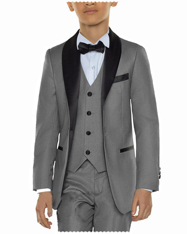 Boy‘s Suit - Fashion Boys' 3 Pieces Suit Regular Fit Shawl Lapel Suit (Blazer+vest+Pants)