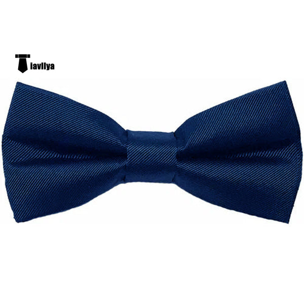 Men’s Modern Fit Classic Solid Color Bow Tie Navy Accessories