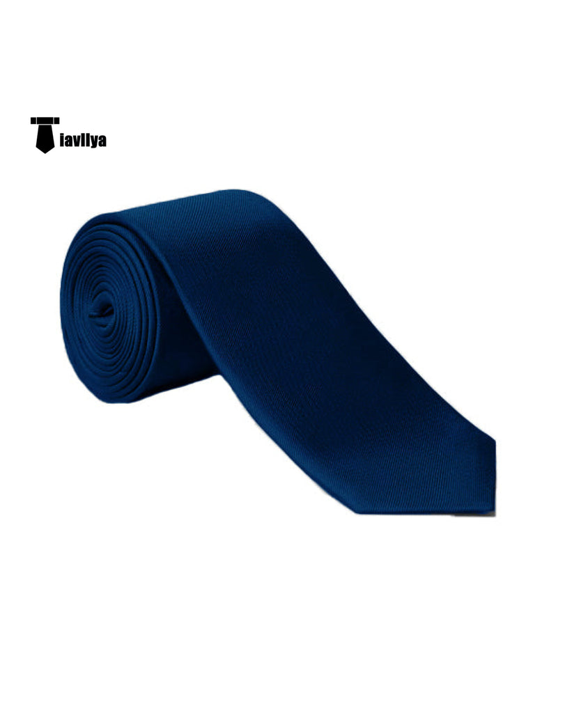 Men’s Modern Fit Classic Solid Color Tie Set Navy Accessories