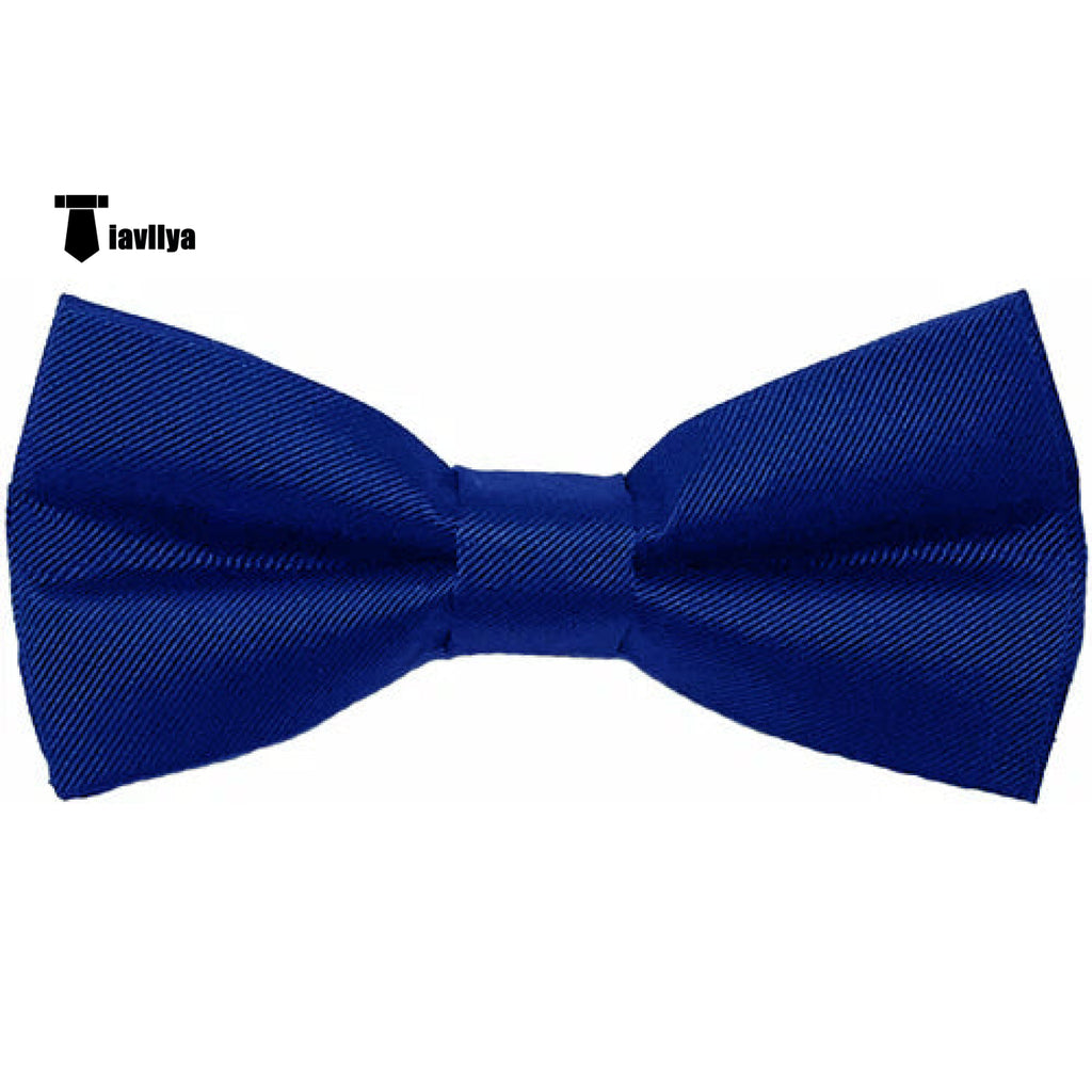 Men’s Modern Fit Classic Solid Color Bow Tie Royal Blue Accessories