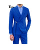 Fashion 2 Piece Men’s Suit Slim Fit Peak Lapel Tuxedo For Wedding (Blazer + Pants) Xs / Royal