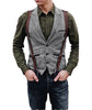 Suit Vest - Vintage Classical Men's Retro Tweed Herringbone Notch Lapel Waistcoat