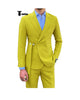 Fashion 2 Piece Men’s Suit Slim Fit Peak Lapel Tuxedo For Wedding (Blazer + Pants) Xs / Yellow